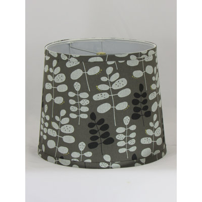Abat-jour tambour en coton (araignée) H 10 "x l 12" en gris