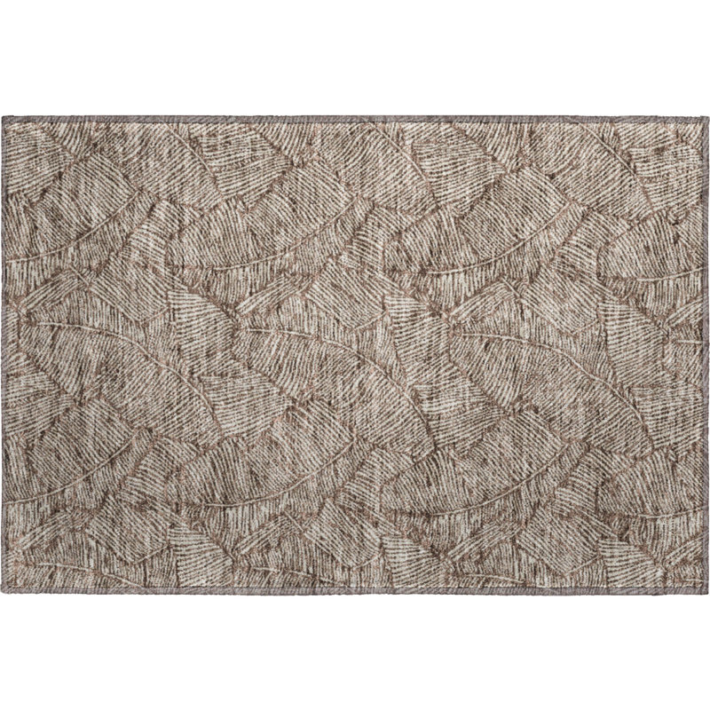 Premium Machine Washable Prisco Brown Rug, Rectangle 1'8" x 2'6"