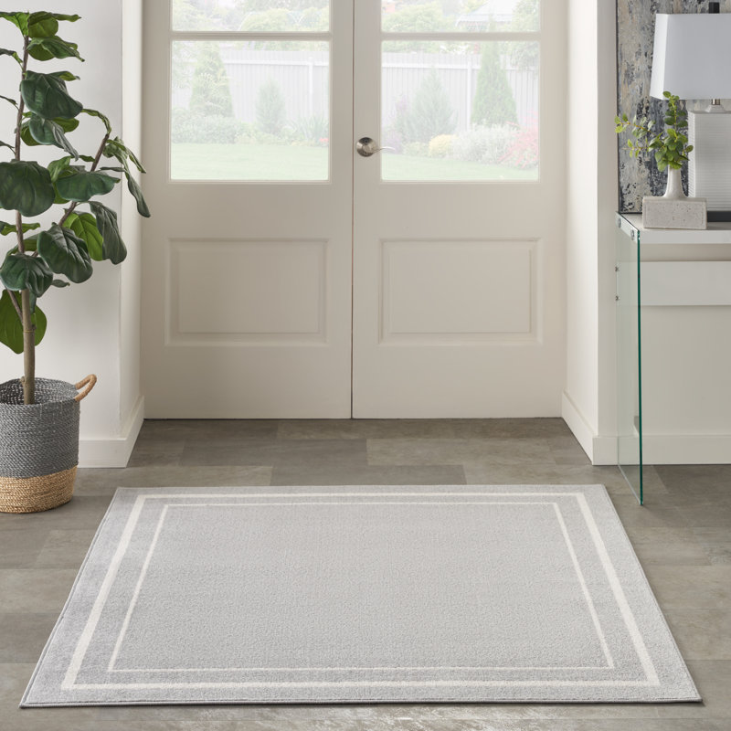 Tapis intérieur / extérieur ivoire Nourison Essentials, Carré 5 pi