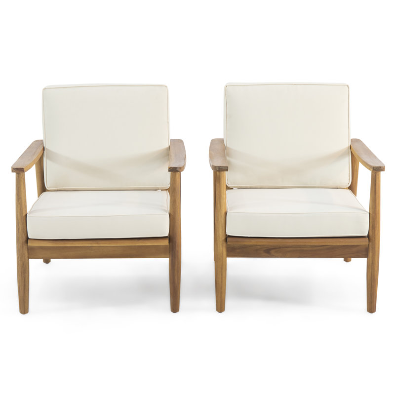 James Acacia Outdoor Lounge Chair, Teak, Beige