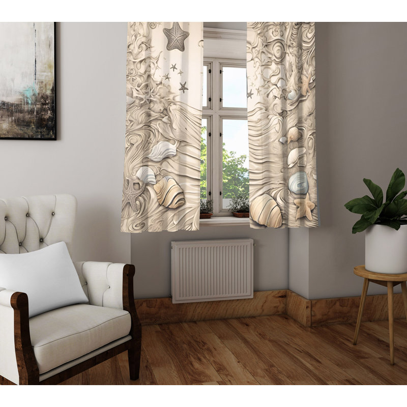 Paire de rideaux semi-transparents en polyester Haritha, L 56 po x L 78 po