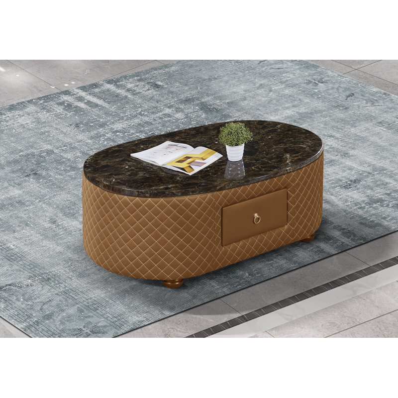 Makassar Marble Coffee Table, Orange