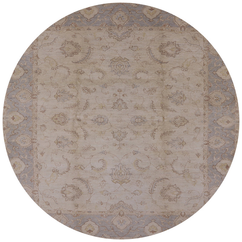 Tapis beige / bleu Malti, Rond 4 pi