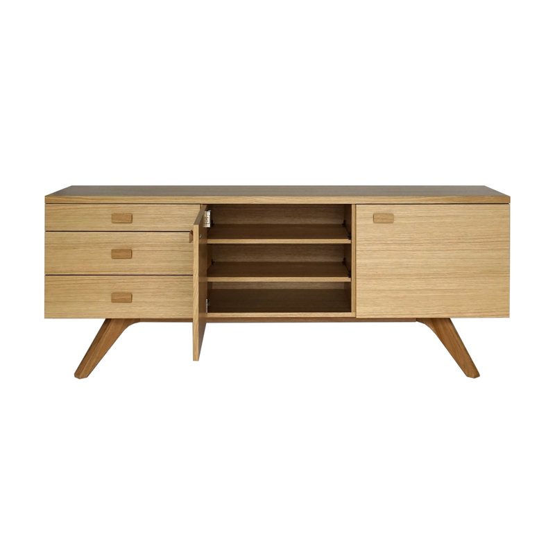 Cross 74.02'' W Solid Wood Sideboard, Natural