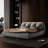 Luxury Platform Bed With Oversized Padded Backrest, Upholstered Platform Bed, Unique Bed-1041771202-1041771231