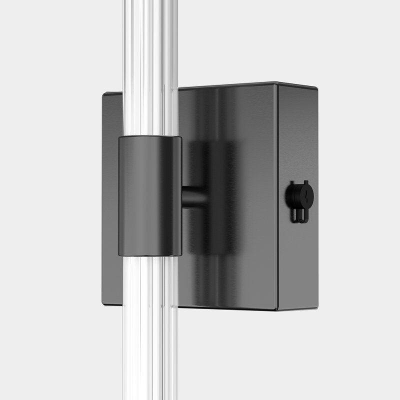 1-Light 24'' LED Wallchiere Wall Light Dimmable & Rechargeable, Matte Black, Black