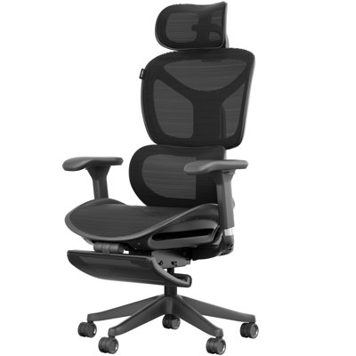 One-Touch Control Ergonomic Mesh Office Chair with 3-Level Recline Lock, Computer Chair with Adjustable Backrest & Lumbar Support & 3D Armrests & 3D Headrest