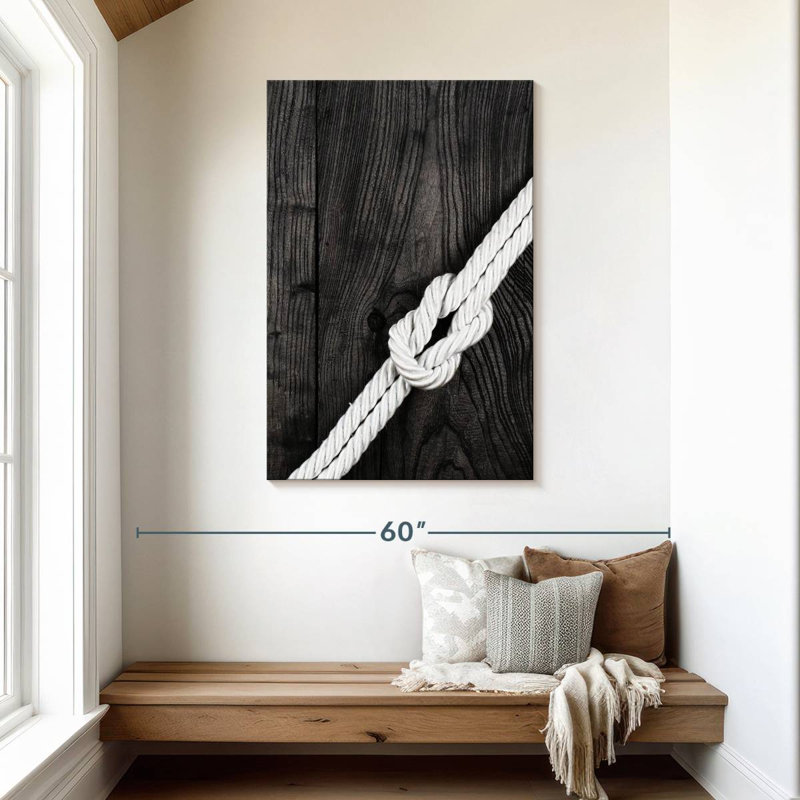 Monochrome Square Knot, 45" H x 30" W