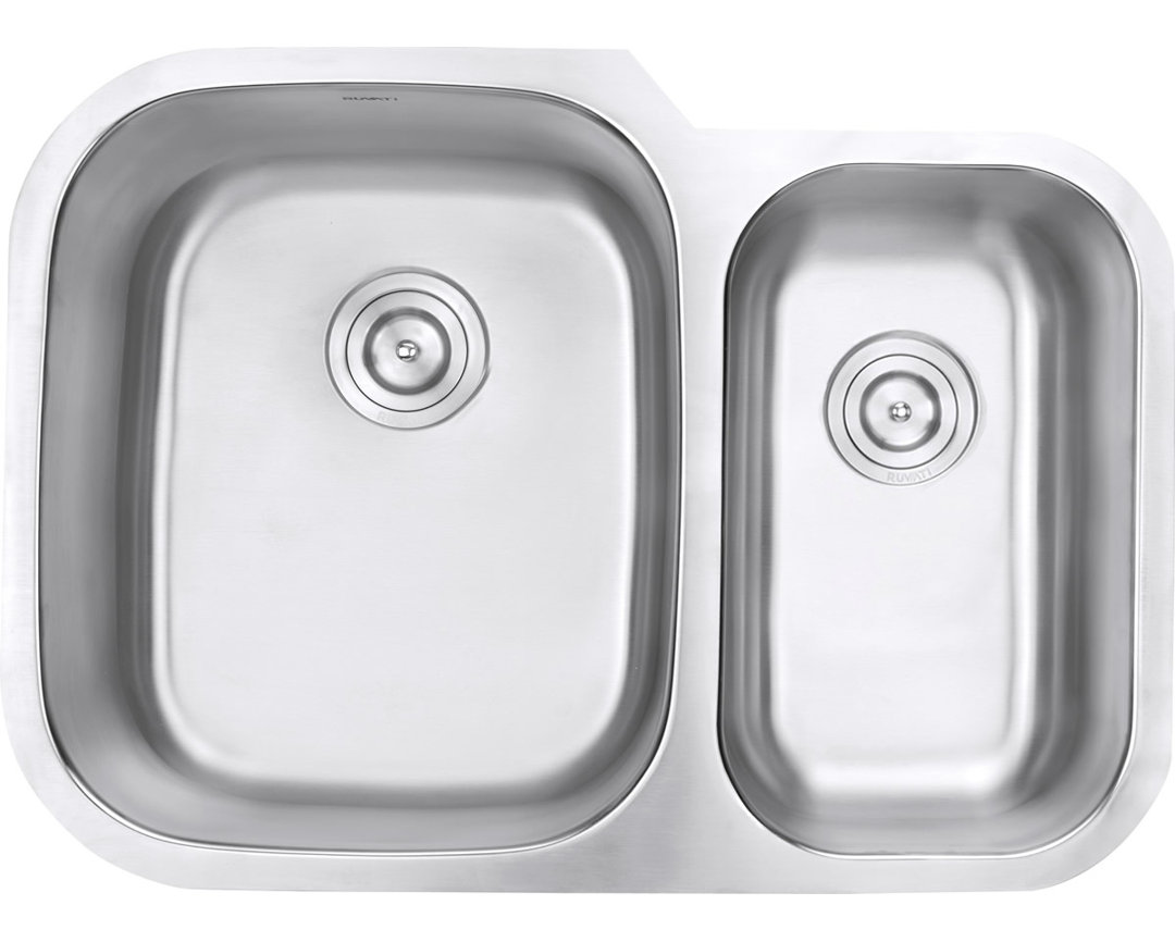 Ruvati 29-inch Undermount 60/40 Double Bowl 16 Gauge Stainless Steel Kitchen Sink Ruvati