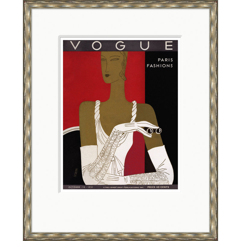 Vogue Cover, Paris Fashions #2, Eduardo Garcia Benito, October 15, 1931 Print by Eduardo Garcia Benito, Silver