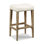 Vintage Upholstered Stool with Solid Wood Frame