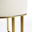 Chaise de salle à manger beige moderne de luxe, revêtement en cuir PU, base en acier inoxydable doré