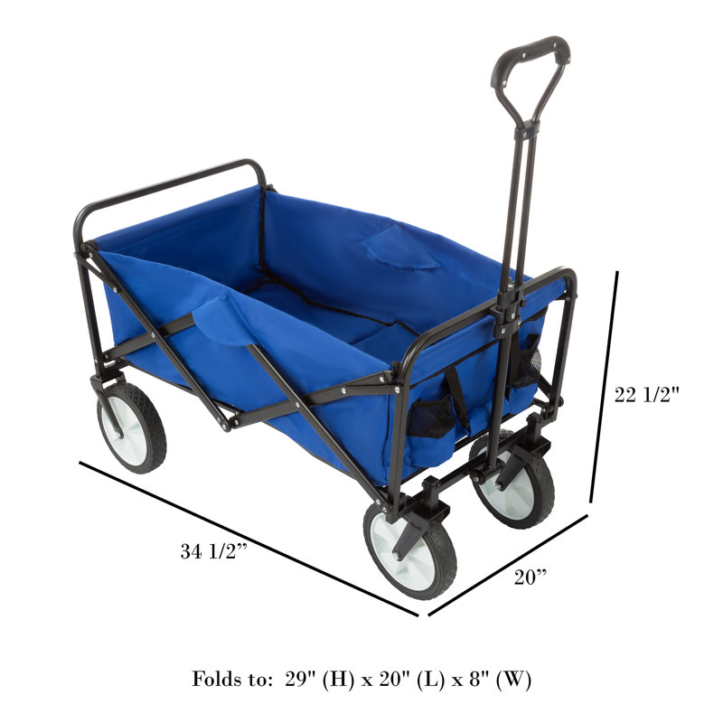 Folding Utility Cart with Telescoping Handle Heavy-Duty Collapsible Wagon with Wheels