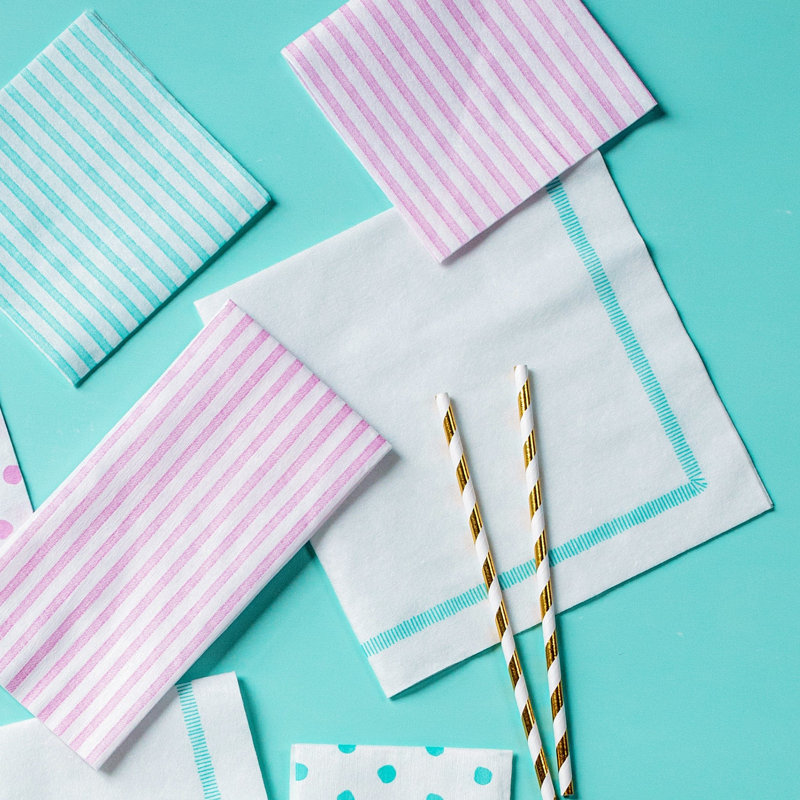 Papersoft Spunlace Square Napkins, Aqua, 8" square