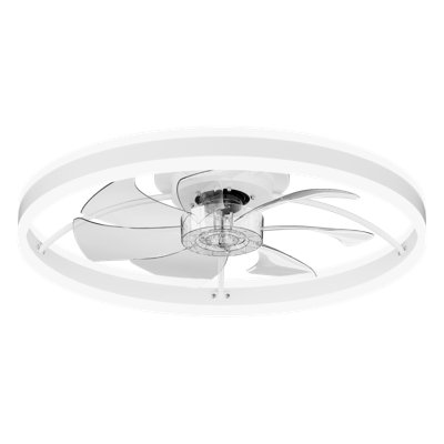 Ventilateur de plafond 23,6 pouces avec lumière, moteur à courant continu silencieux, température 3 couleurs à intensité variable 3000K-6500K, application et télécommande, avec minuterie
