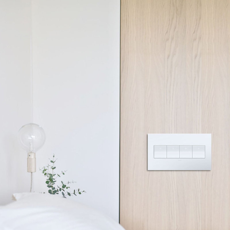 Adorne® 4 -Gang Rocker Wall Plate, White on White