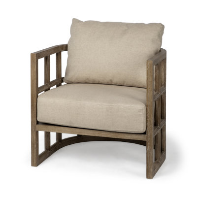 Talya Fabric Covered Wooden Frame Accent Chair