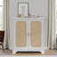 Armoire d'appoint Laneyah avec portes en rotin et tablette réglable