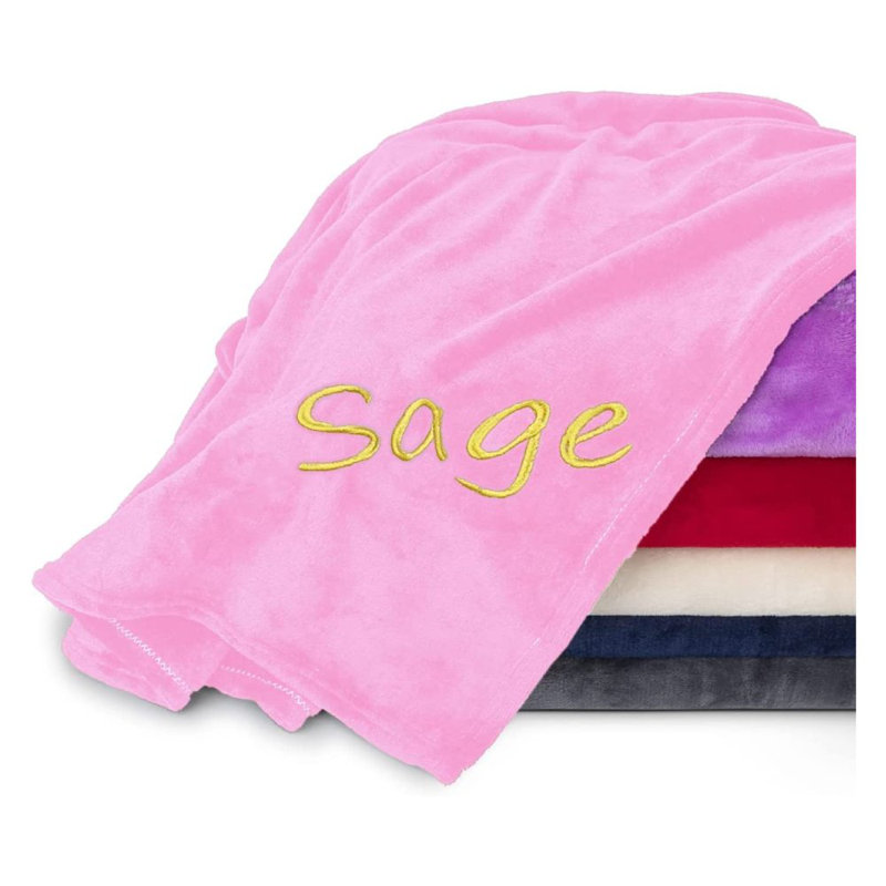 Couverture personnalisée en molleton doux, Rose clair, Oui, 40 x 60 pouces