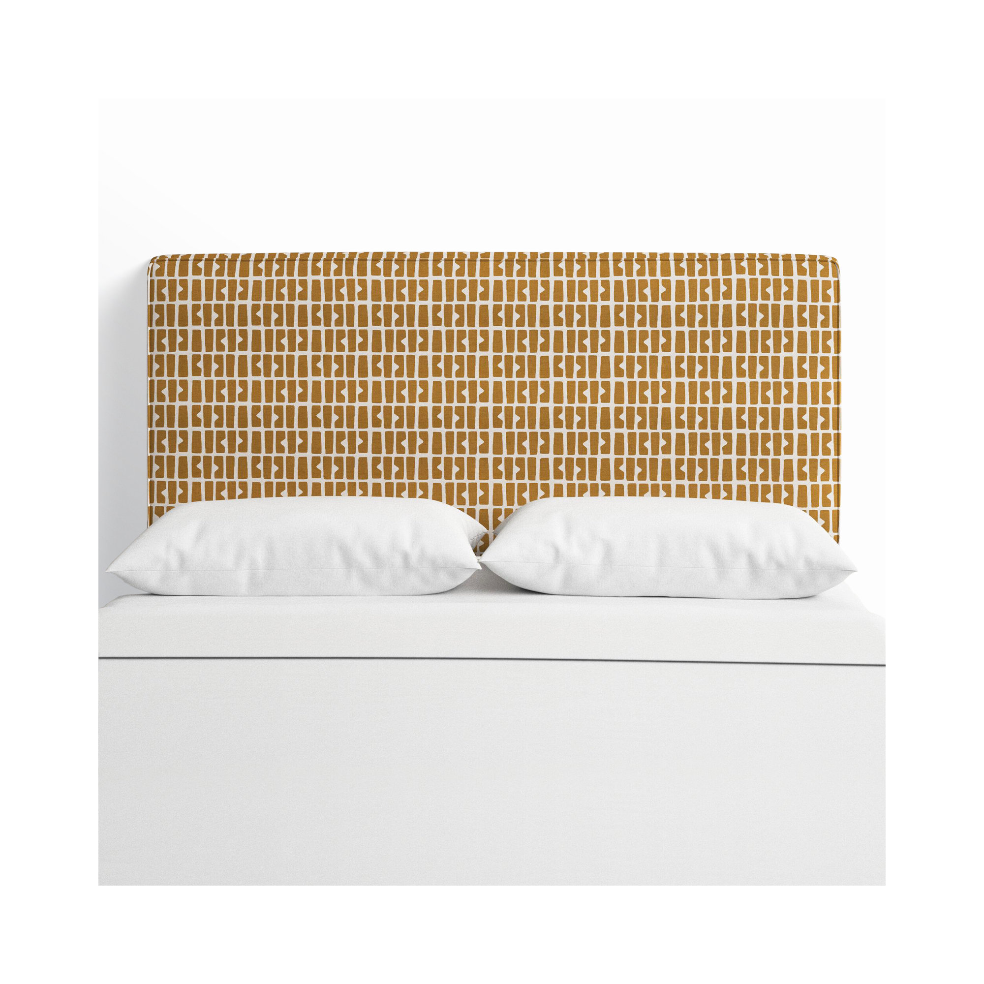 Marquise Upholstered Headboard, Bloc Panel Mustard, Queen