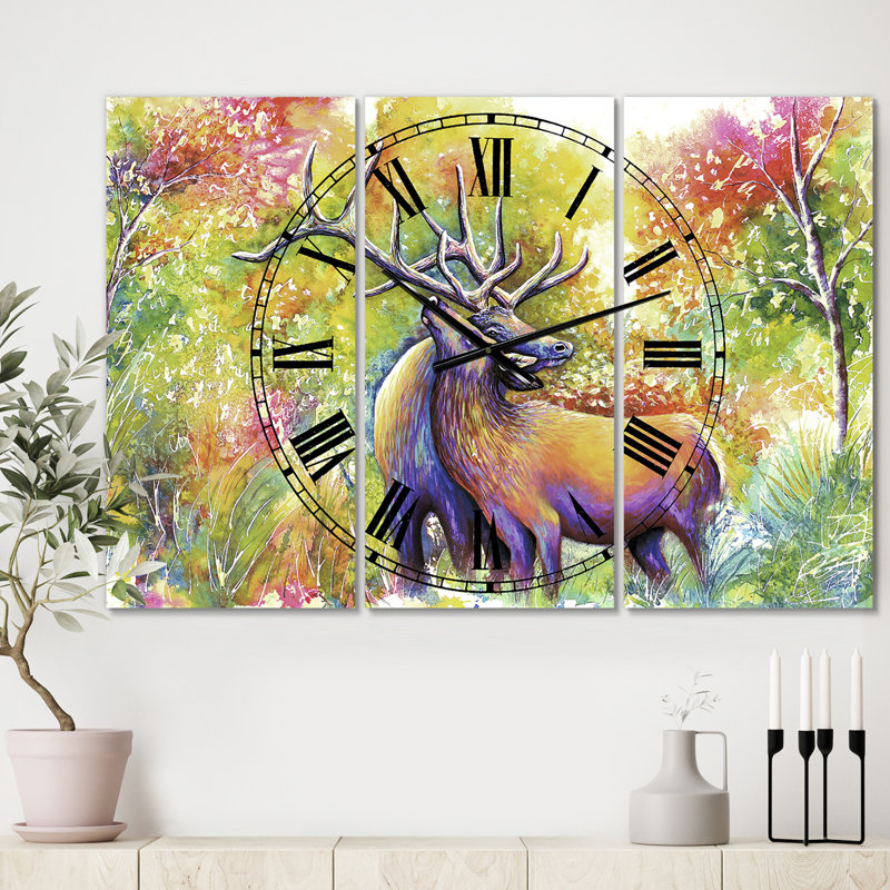 Horloge murale surdimensionnée 3 panneaux