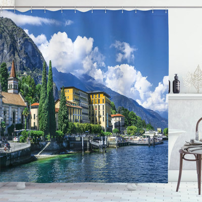 Floral Shower Curtain with Hooks Included