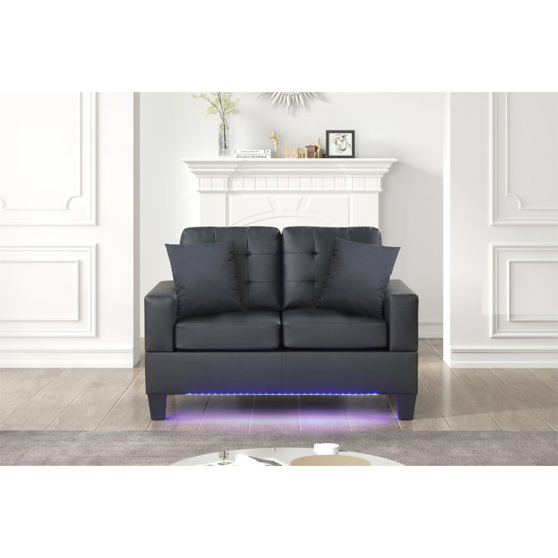 Causeuse en tissu en PVC 55,5 po avec lumières DEL Genesis