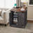 Farmhouse Nightstand End Side Table With Charging Station And Barn Doors-1952754531
