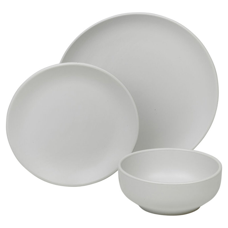 Piece Ceramic Dinnerware Set - Service for 4, White