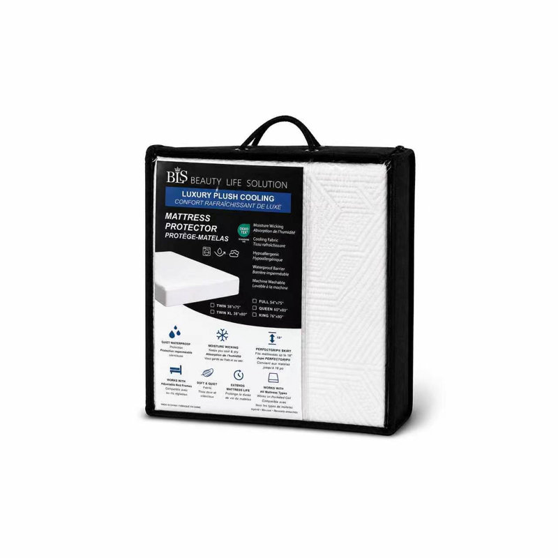  - Protège-matelas 100% imperméable Bls Premium Cooling - Protège-matelas hypoallergénique doux et respirant - Drap-housse imperméable à poches profondes - silencieux - certifié Oeko