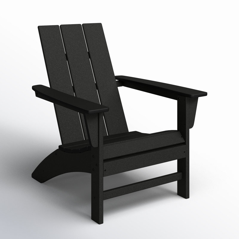 POLYWOOD Modern Adirondack Chair, Black