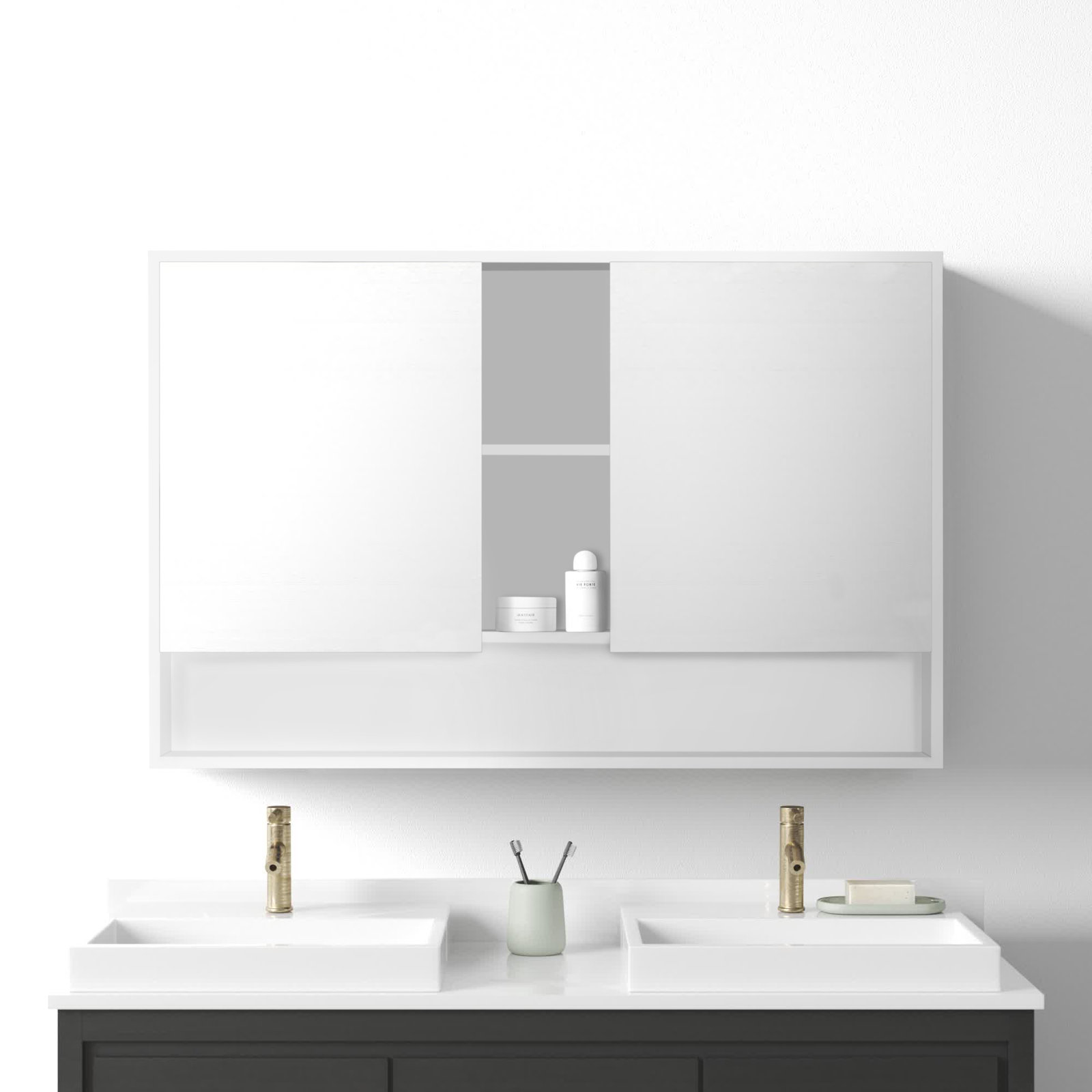 Maisie Surface Double Medicine Cabinet, White