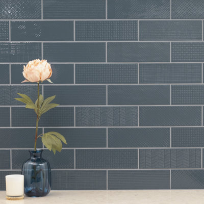 Metrola 3D Mix 4 in. x 12 in. Glossy Ceramic Subway Wall Tile