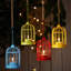 Porte-bougie en métal pour cage à oiseaux | Cage à oiseaux suspendue multicolore - bleu, vert, rouge, jaune