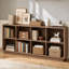 Bibliothèque Abrianna de style ferme moderne, 2 niveaux, 8 cubes, 145 cm (57,1 po), coins arrondis et base renforcée.-1453750229-1500715016