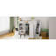 Lit mezzanine double avec garde-robe, bureau et tablettes