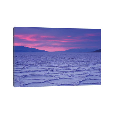USA, California, Death Valley National Park. Salt flats at sunset. 1 Piece Wrapped Canvas Wall Art