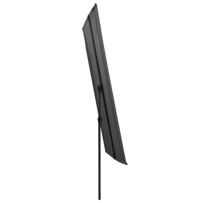 Anthracite Gray Rectangular Outdoor Market Umbrella with Aluminum Pole