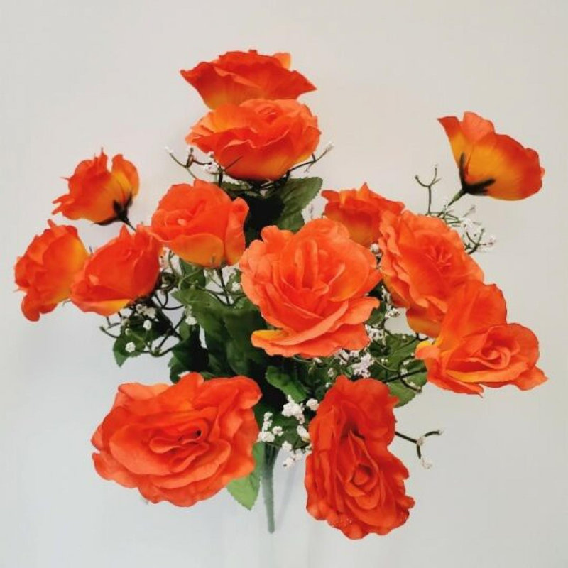 Fleur artificielle ouverte, Orange