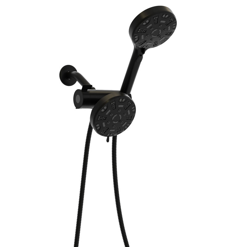 4.7" Gel Nozzle Rain Showerhead And 8 Hand Shower In Matte Black Assembly, Matte Black