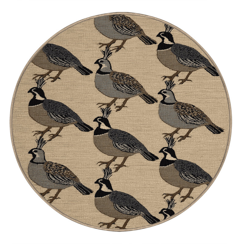 Tapis lavable California Quail Birds, Rond 8 pi