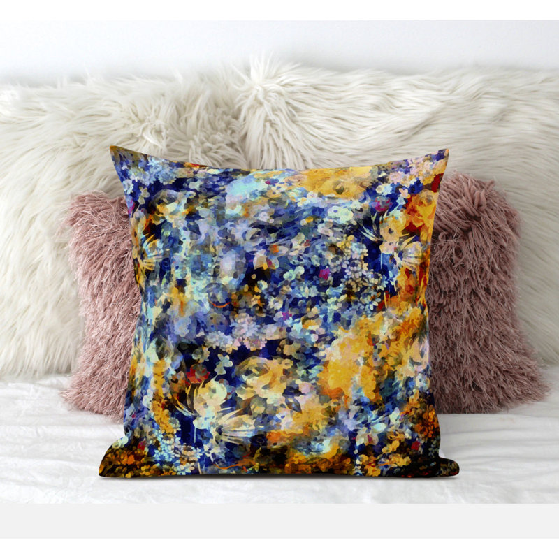 Oreiller en faux suède Sea Garden, H 18 po x l 18 po, Multicolore