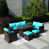 Brown Frame/Turquoise Cushion