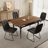 55.1'' Round Dining Table Set, Modern Kitchen Table for 4-6 Person, Steel Legs, Pedestal Dining Set with Dining Chair, Saving Space-115296622-122499343-115296621