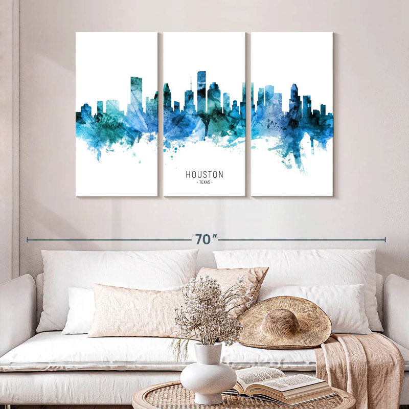 Nicci Houston Texas Skyline VII, H 32 po x l 50 po