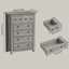 L'ensemble de chambre à coucher 4 pièces 4 pièces comprend une commode 8 tiroirs, une commode haute 6 tiroirs et 2 tables de chevet, gris