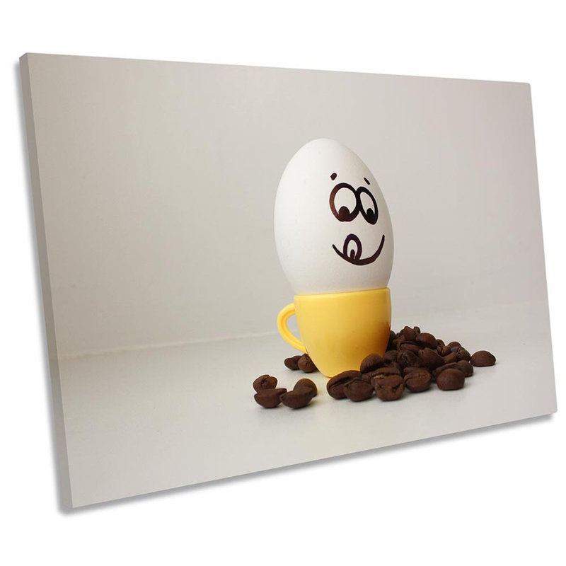 Funny Egg Cup Face Kitchen - Wrapped Canvas Print, 50.8cm H x 76.2cm W x 2cm D