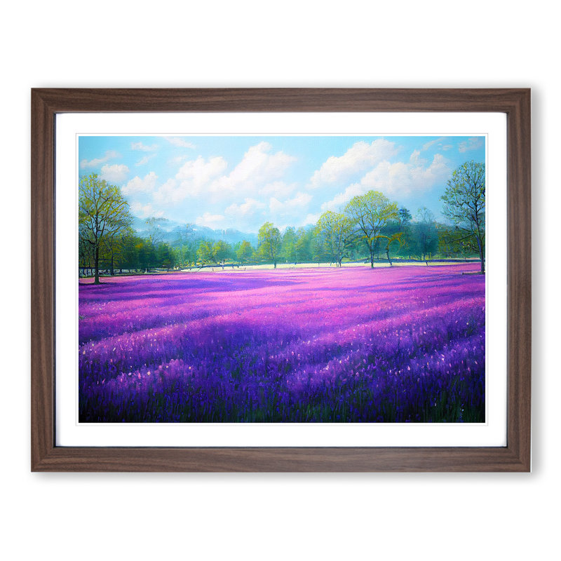 Stimulating Bluebell Field - Framed Print, 25cm H x 34cm W x 2cm D, Walnut