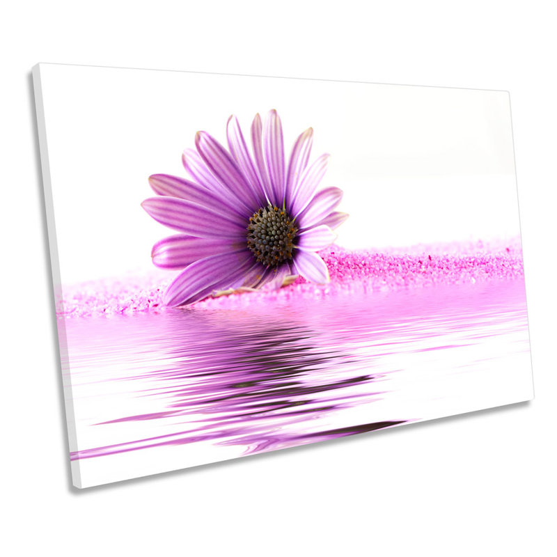 Pink Floral Water Pink Ripples - Wrapped Canvas Print, 30.5cm H x 45.7cm W x 2cm D