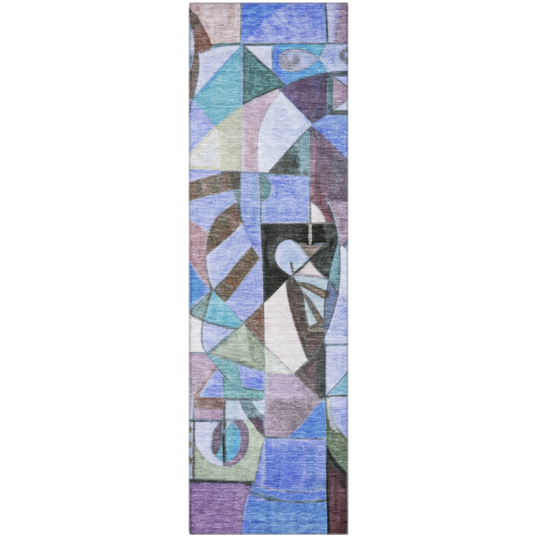 Premium Machine Washable Lubbers AMF1758 Abstract Rug